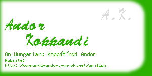 andor koppandi business card